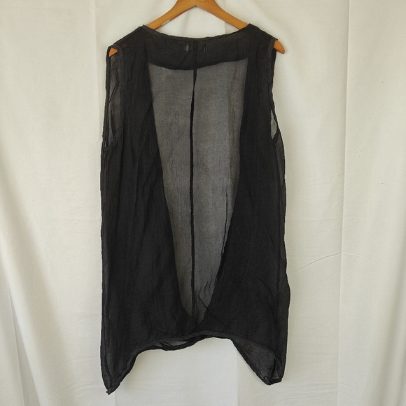 VTG Blue Fish Mesh Silk Navy Blue Boho Blouse Size 0 Women's - Picture 12 of 15